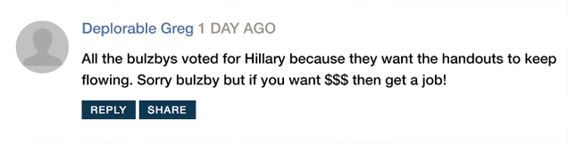Illustration for article titled Confusing: This Trump Supporter Is Using ‘Bulzby’ As An Insult, But It’s Not Clear If That’s A Widely Used ‘Alt-Right’ Term Or This Guy’s Own Thing